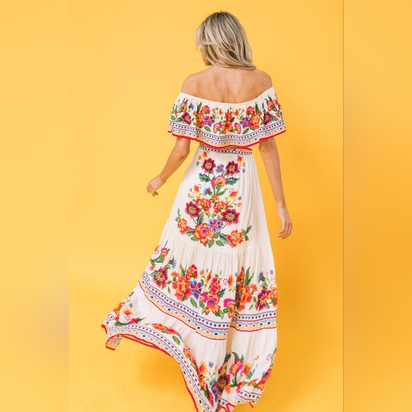 Flying Tomato Poetic Love Floral Maxi Dress S, Floral, Multi, Tropical, Boho - Picture 3 of 10